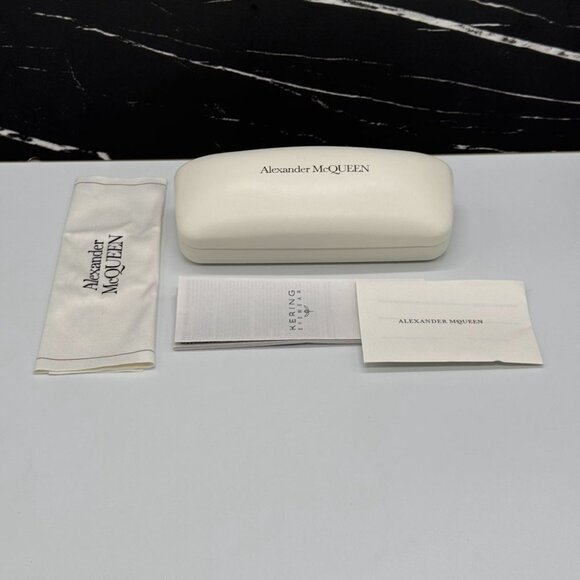 NEW AM0325S 001 ALEXANDER MCQUEEN GOLD/GREY WOMEN ALEXANDER MCQUEEN SUNGLASSES - Picture 14 of 14